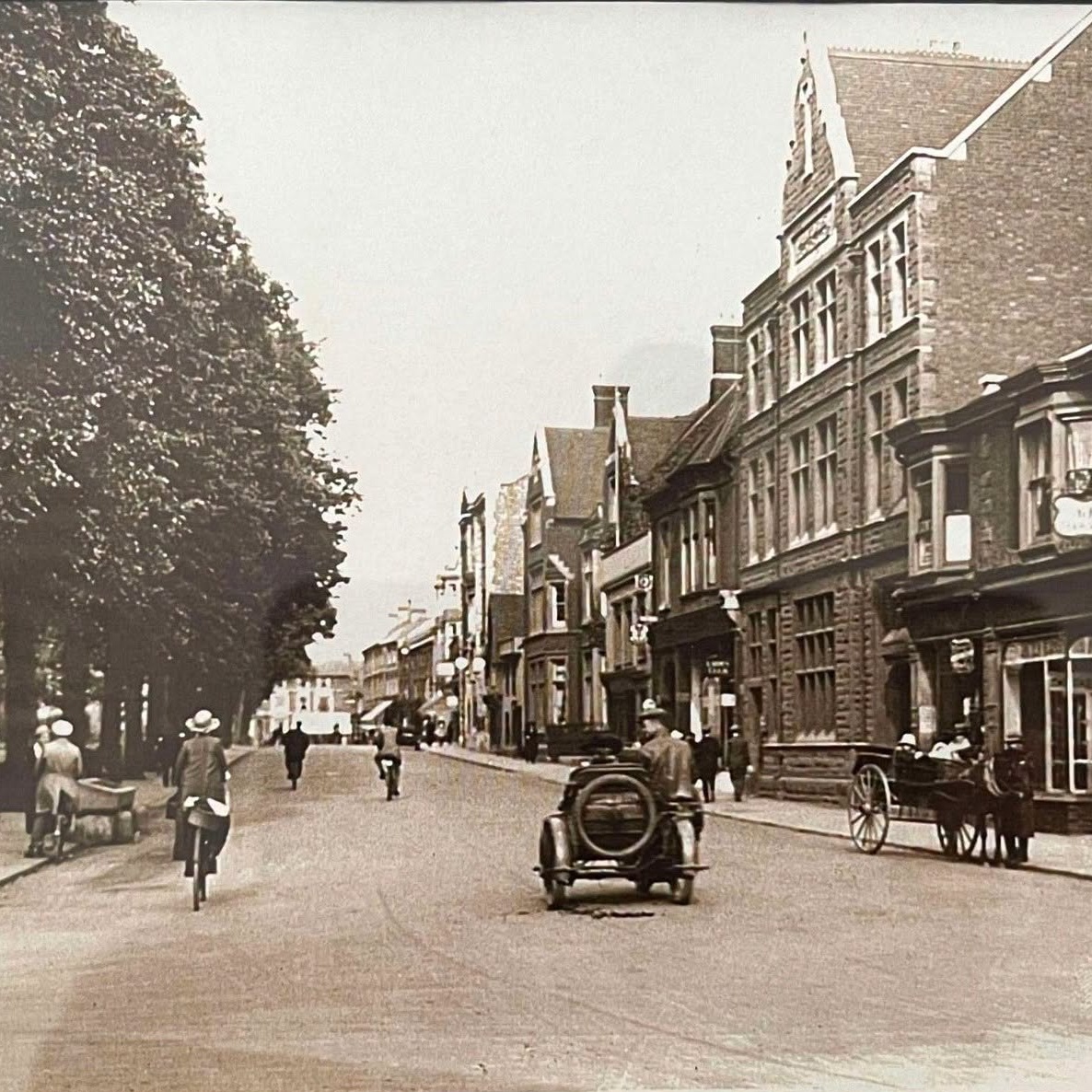 Historic view along St Peter's Green with 3 St Peter's on the right